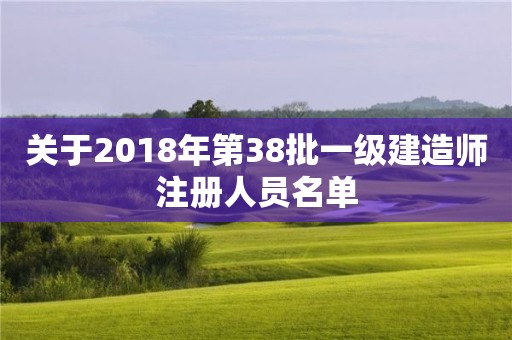 关于2018年第38批一级建造师注册人员名单