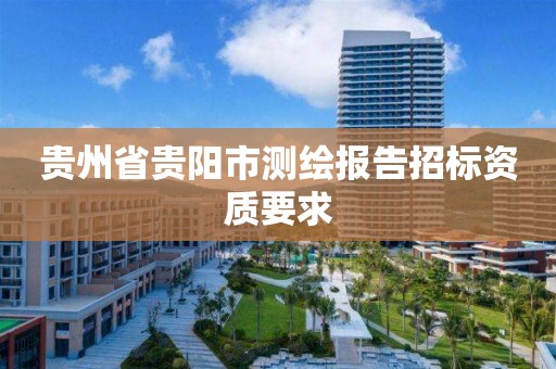 贵州省贵阳市测绘报告招标资质要求