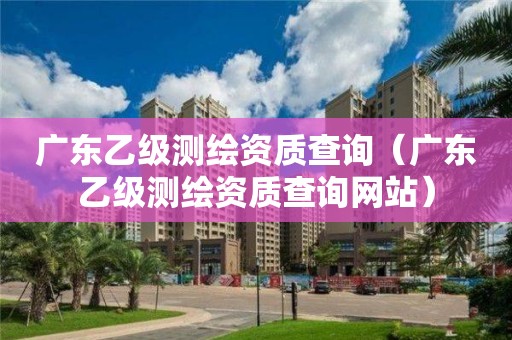 广东乙级测绘资质查询（广东乙级测绘资质查询网站）