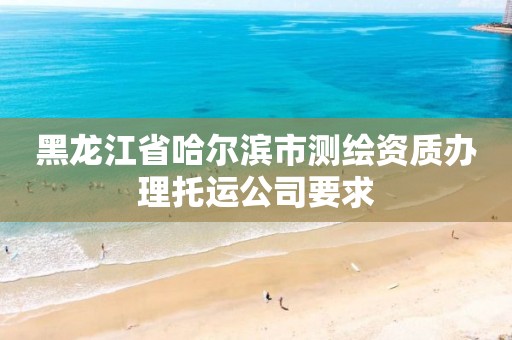 黑龙江省哈尔滨市测绘资质办理托运公司要求