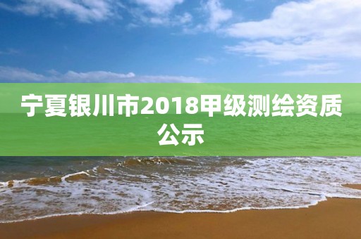 宁夏银川市2018甲级测绘资质公示