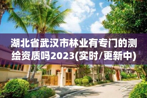 湖北省武汉市林业有专门的测绘资质吗2023(实时/更新中)