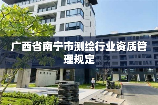 广西省南宁市测绘行业资质管理规定