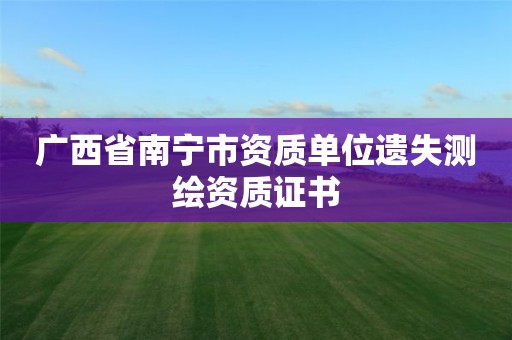 广西省南宁市资质单位遗失测绘资质证书