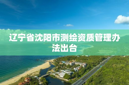 辽宁省沈阳市测绘资质管理办法出台