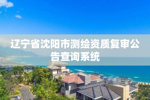 辽宁省沈阳市测绘资质复审公告查询系统