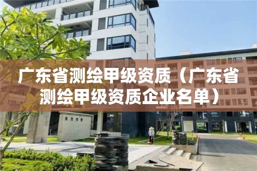 广东省测绘甲级资质（广东省测绘甲级资质企业名单）