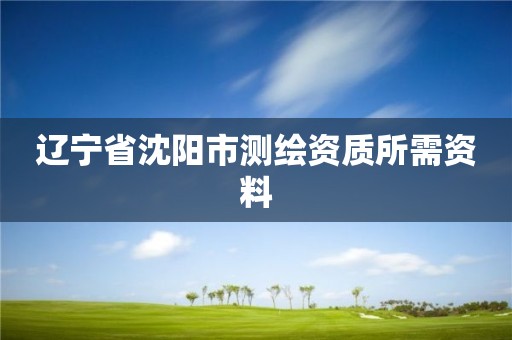 辽宁省沈阳市测绘资质所需资料