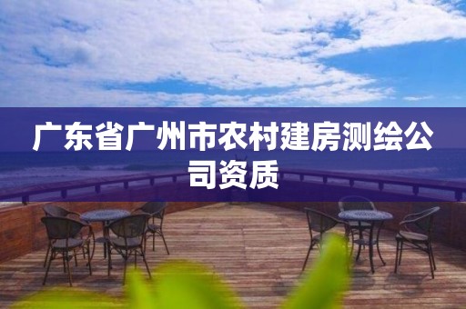 广东省广州市农村建房测绘公司资质