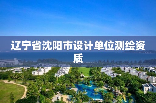 辽宁省沈阳市设计单位测绘资质