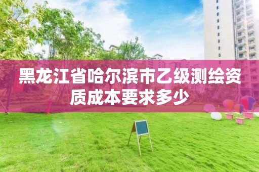 黑龙江省哈尔滨市乙级测绘资质成本要求多少