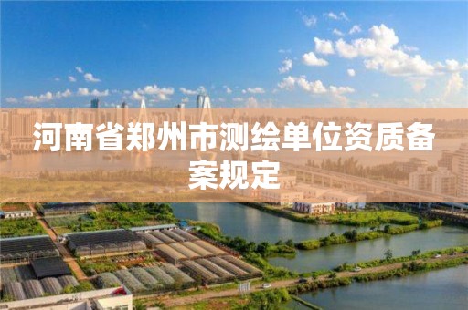 河南省郑州市测绘单位资质备案规定