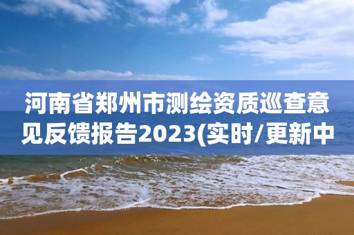 河南省郑州市测绘资质巡查意见反馈报告2023(实时/更新中)