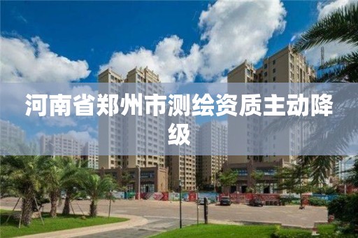 河南省郑州市测绘资质主动降级