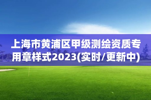 上海市黄浦区甲级测绘资质专用章样式2023(实时/更新中)