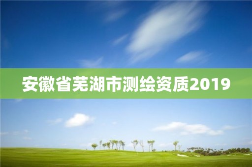 安徽省芜湖市测绘资质2019