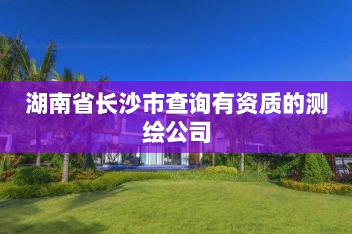 湖南省长沙市查询有资质的测绘公司