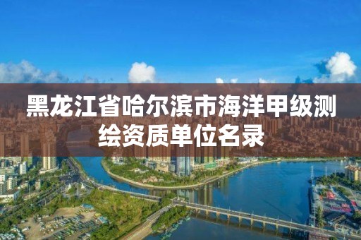 黑龙江省哈尔滨市海洋甲级测绘资质单位名录