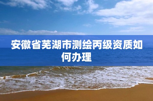 安徽省芜湖市测绘丙级资质如何办理