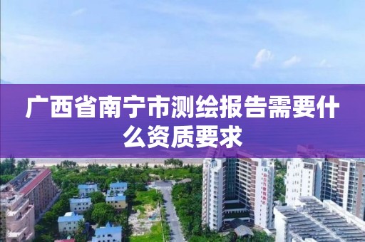 广西省南宁市测绘报告需要什么资质要求