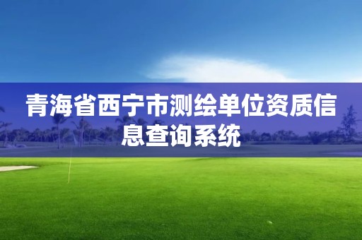 青海省西宁市测绘单位资质信息查询系统