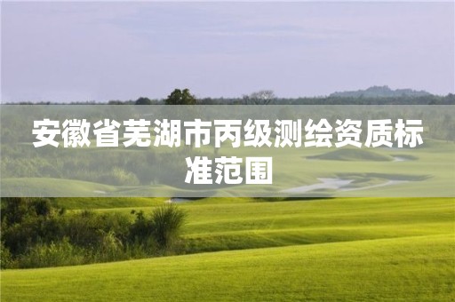 安徽省芜湖市丙级测绘资质标准范围