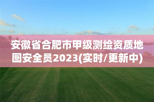 安徽省合肥市甲级测绘资质地图安全员2023(实时/更新中)