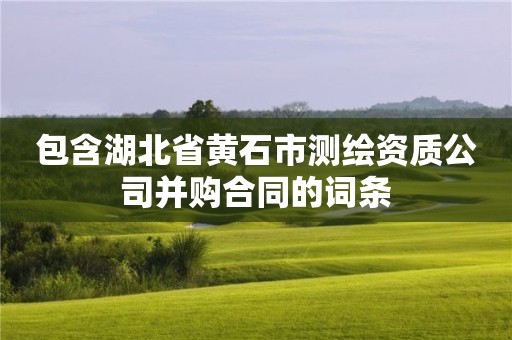 包含湖北省黄石市测绘资质公司并购合同的词条