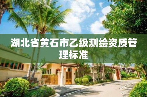 湖北省黄石市乙级测绘资质管理标准