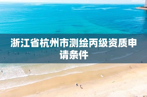 浙江省杭州市测绘丙级资质申请条件