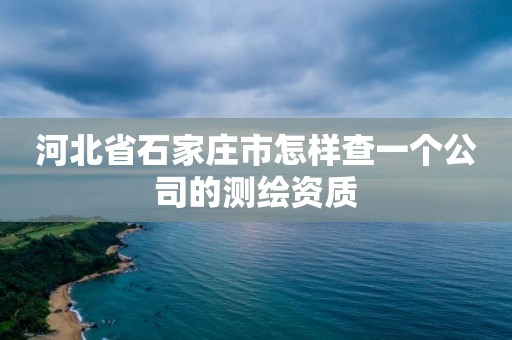 河北省石家庄市怎样查一个公司的测绘资质