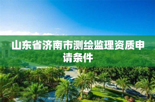 山东省济南市测绘监理资质申请条件