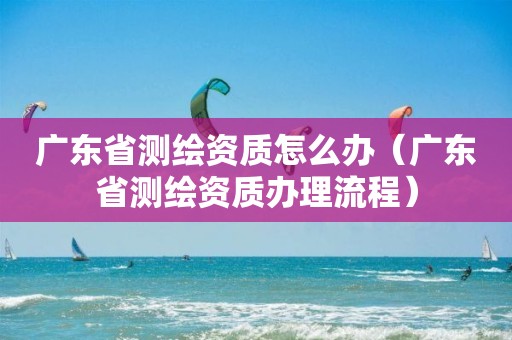 广东省测绘资质怎么办（广东省测绘资质办理流程）