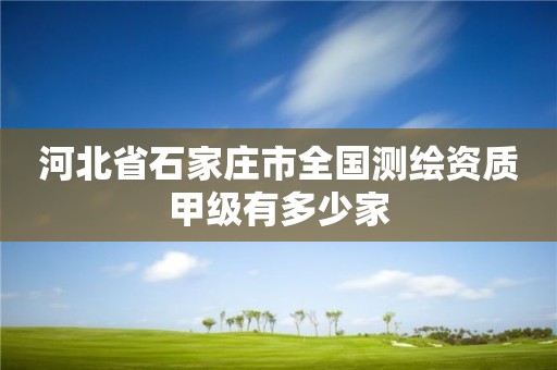 河北省石家庄市全国测绘资质甲级有多少家