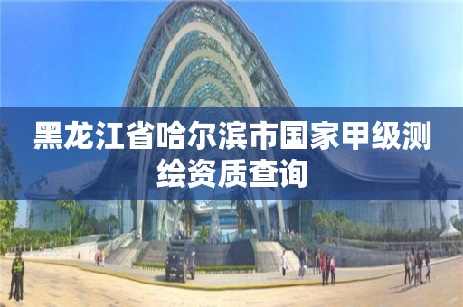 黑龙江省哈尔滨市国家甲级测绘资质查询