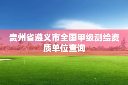 贵州省遵义市全国甲级测绘资质单位查询