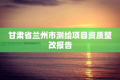 甘肃省兰州市测绘项目资质整改报告