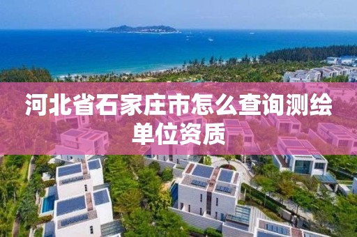 河北省石家庄市怎么查询测绘单位资质