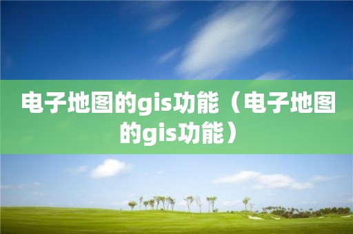 电子地图的gis功能（电子地图的gis功能）