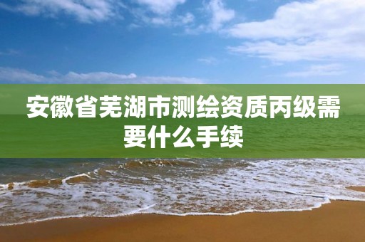 安徽省芜湖市测绘资质丙级需要什么手续