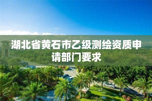 湖北省黄石市乙级测绘资质申请部门要求