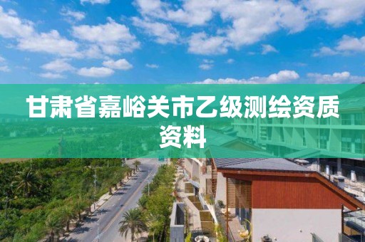 甘肃省嘉峪关市乙级测绘资质资料