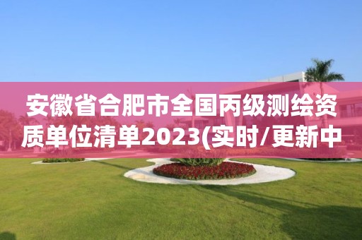 安徽省合肥市全国丙级测绘资质单位清单2023(实时/更新中)