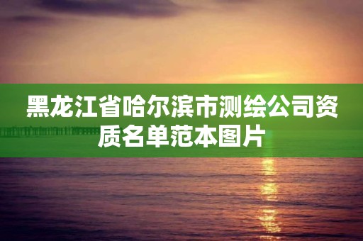 黑龙江省哈尔滨市测绘公司资质名单范本图片