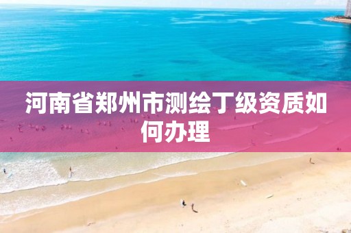 河南省郑州市测绘丁级资质如何办理