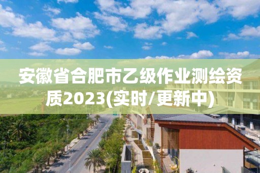 安徽省合肥市乙级作业测绘资质2023(实时/更新中)