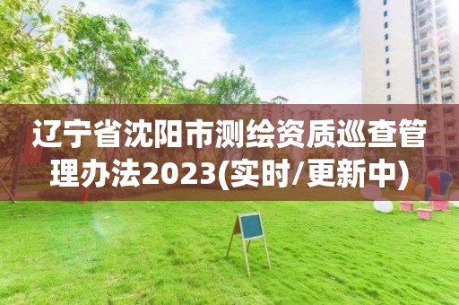 辽宁省沈阳市测绘资质巡查管理办法2023(实时/更新中)