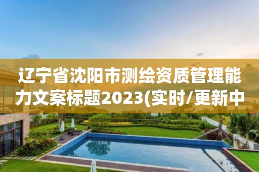 辽宁省沈阳市测绘资质管理能力文案标题2023(实时/更新中)