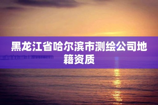 黑龙江省哈尔滨市测绘公司地籍资质