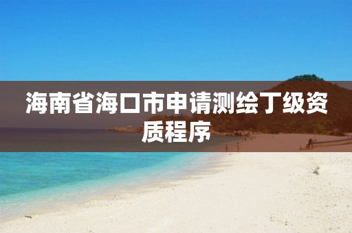 海南省海口市申请测绘丁级资质程序